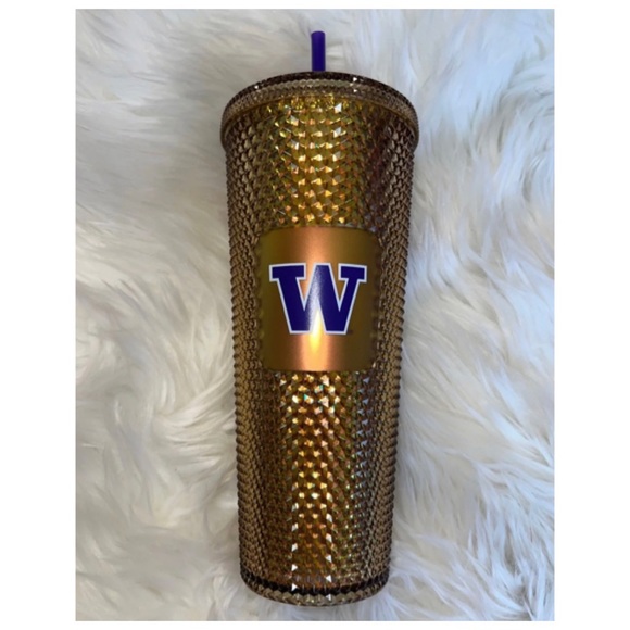 NEW Starbucks UW University of Washington Studded Bling Gold Cup - Picture 2 of 7
